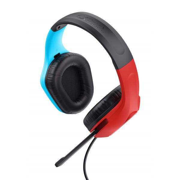 Trust GXT 416S Zirox Headset Bedraad Hoofdband Gamen Zwart, Cyaan, Rood (25423)