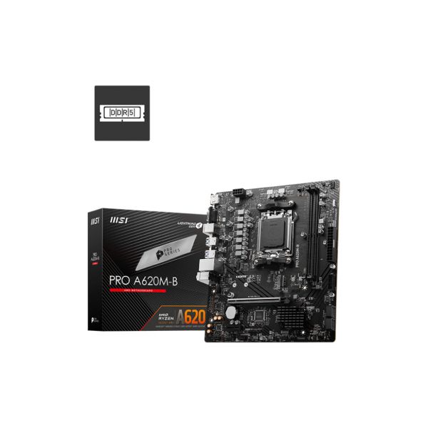 MSI PRO A620M-B moederbord AMD A620 Socket AM5 micro ATX (7E28-017R)