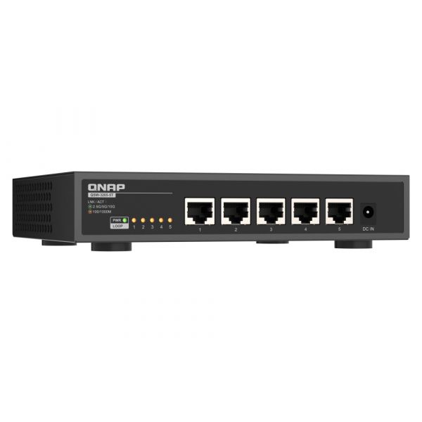 QNAP QSW-3205-5T netwerk-switch Unmanaged 10G Ethernet (100/1000/10000) Desktop Zwart (QSW-3205-5T)