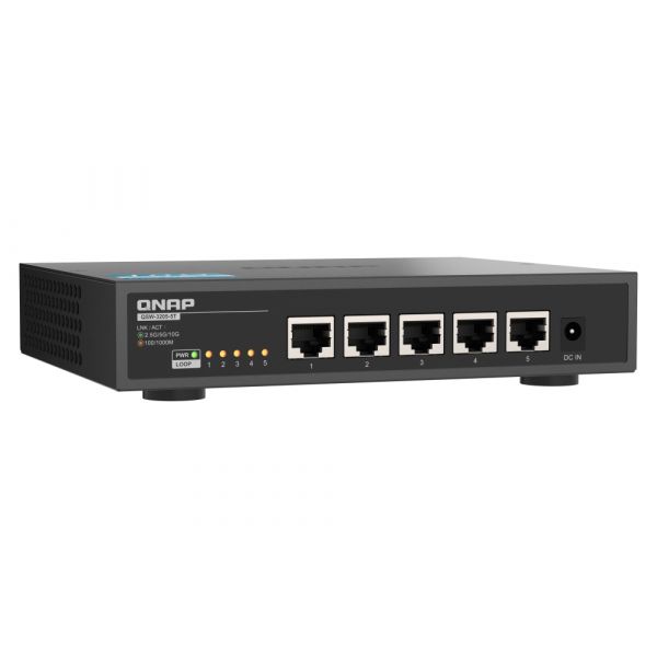 QNAP QSW-3205-5T netwerk-switch Unmanaged 10G Ethernet (100/1000/10000) Desktop Zwart (QSW-3205-5T)