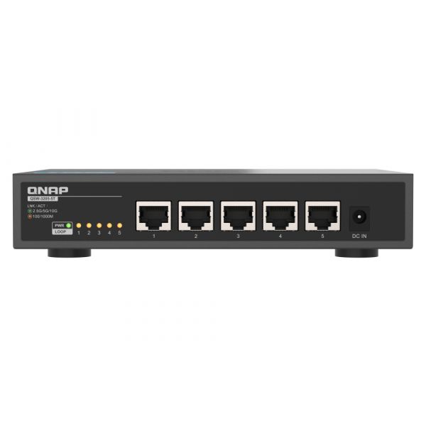 QNAP QSW-3205-5T netwerk-switch Unmanaged 10G Ethernet (100/1000/10000) Desktop Zwart (QSW-3205-5T)