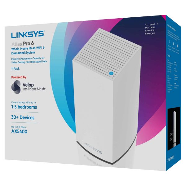 Linksys Atlas Pro 6 Dual-band (2.4 GHz / 5 GHz) Wi-Fi 6 (802.11ax) Wit 3 Intern (MX5501-KE)