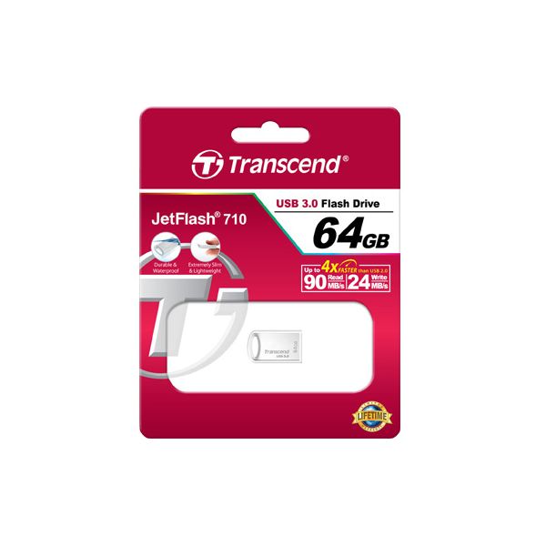 Transcend JetFlash 710S 64GB USB flash drive USB Type-A 3.2 Gen 1 (3.1 Gen 1) Zilver (TS64GJF710S)