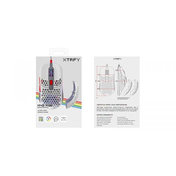 Xtrfy M42 muis Ambidextrous USB Type-A Optisch 16000 DPI