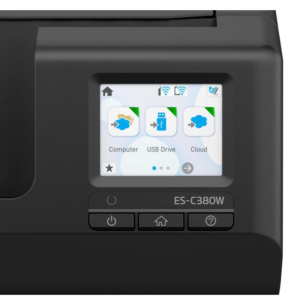 Epson ES-C380W Scanner met ADF + invoer voor losse vellen 600 x 600 DPI A4 Zwart