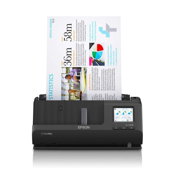 Epson ES-C380W Scanner met ADF + invoer voor losse vellen 600 x 600 DPI A4 Zwart