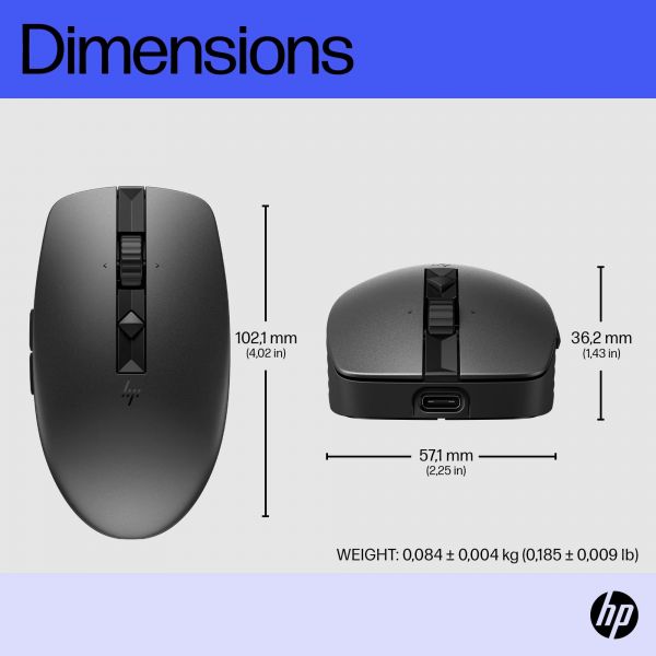 HP 715 oplaadbare muis voor meerdere apparaten