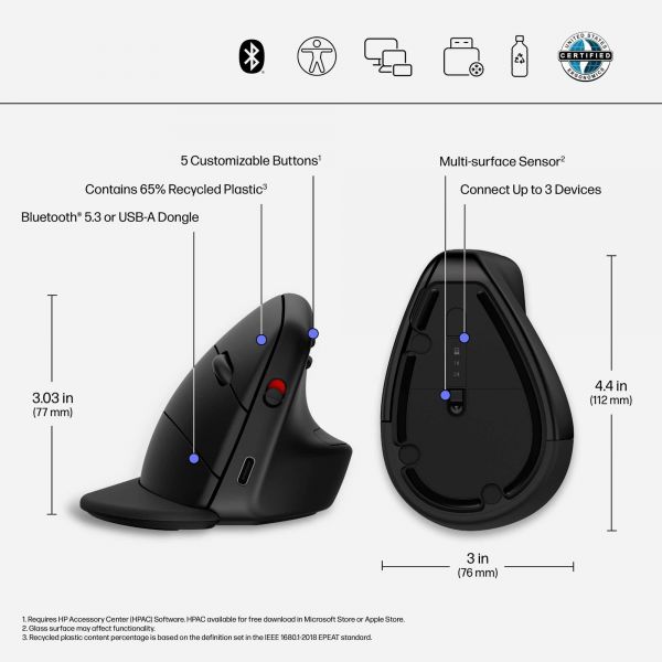 HP 925 Ergonomic Vertical Mouse