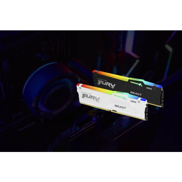 Kingston Technology FURY 64GB 6000MT/s DDR5 CL40 DIMM (Kit van 4) Beast White RGB XMP (KF560C40BWAK4-64)