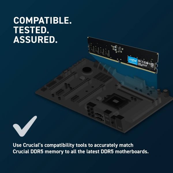 Crucial 8GB (1x8GB) DDR5-5600 CL46 RAM Arbeitsspeicher geheugenmodule 5600 MHz ECC (CT8G56C46U5)