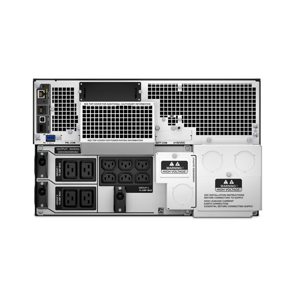 APC Smart-UPS On-Line 8000VA noodstroomvoeding 6x C13, 4x C19, hardwire 1 fase uitgang, rackmountable, Embedded NMC