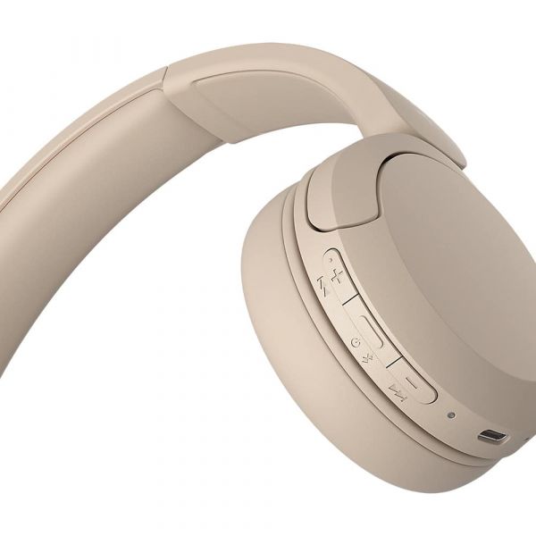 Sony WH-CH520 Headset Draadloos Hoofdband Oproepen/muziek USB Type-C Bluetooth Oplaadhouder Crème