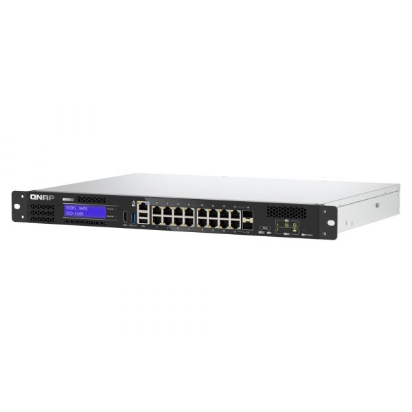 QNAP QGD-1600 Managed Gigabit Ethernet (10/100/1000) 1U Zwart, Grijs (QGD-1600-8G)