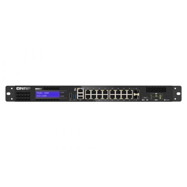 QNAP QGD-1600 Managed Gigabit Ethernet (10/100/1000) 1U Zwart, Grijs (QGD-1600-8G)