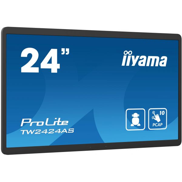 iiyama TW2424AS-B1 beeldkrant Digitale signage flatscreen 60,5 cm (23.8") Wifi 250 cd/m² 4K Ultra HD Zwart Touchscreen Type processor Android 24/7 (TW2424AS-B1)