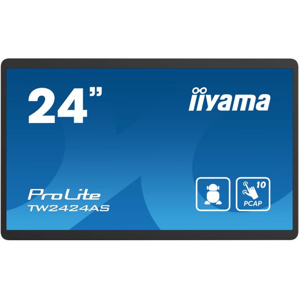 iiyama TW2424AS-B1 beeldkrant Digitale signage flatscreen 60,5 cm (23.8") Wifi 250 cd/m² 4K Ultra HD Zwart Touchscreen Type processor Android 24/7 (TW2424AS-B1)