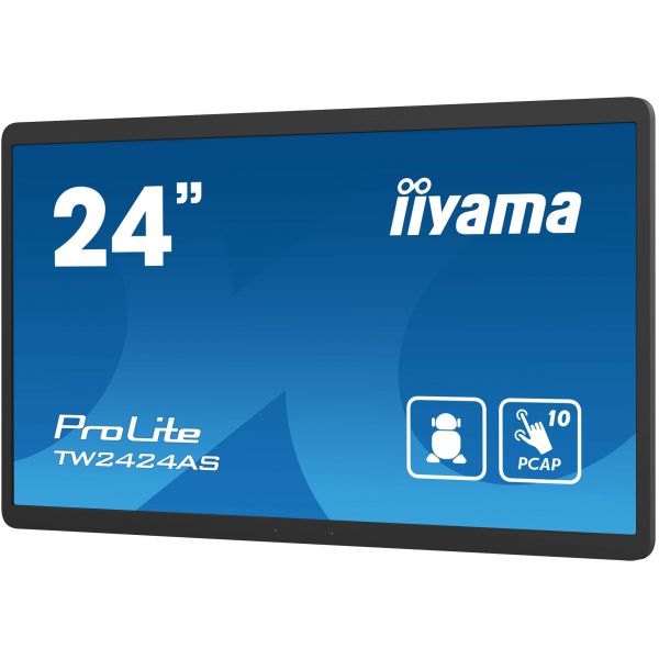 iiyama TW2424AS-B1 beeldkrant Digitale signage flatscreen 60,5 cm (23.8") Wifi 250 cd/m² 4K Ultra HD Zwart Touchscreen Type processor Android 24/7 (TW2424AS-B1)