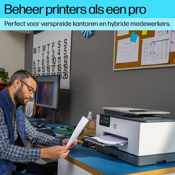 HP OfficeJet Pro 9130b All-in-One printer, Kleur, Printer voor Kleine en middelgrote ondernemingen, Printen, kopiëren, scannen, faxen, Draadloos; Printen vanaf telefoon of tablet; Automatische documentinvoer; Dubbelzijdig printen; Dubbelzijdig scannen; Sc