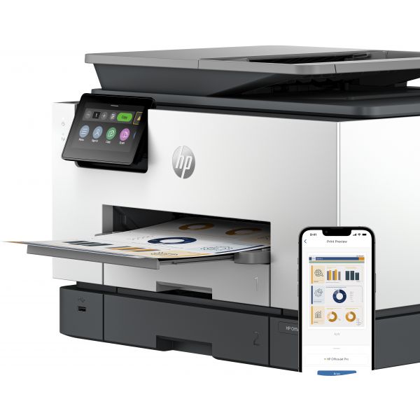 HP OfficeJet Pro 9130b All-in-One printer, Kleur, Printer voor Kleine en middelgrote ondernemingen, Printen, kopiëren, scannen, faxen, Draadloos; Printen vanaf telefoon of tablet; Automatische documentinvoer; Dubbelzijdig printen; Dubbelzijdig scannen; Sc