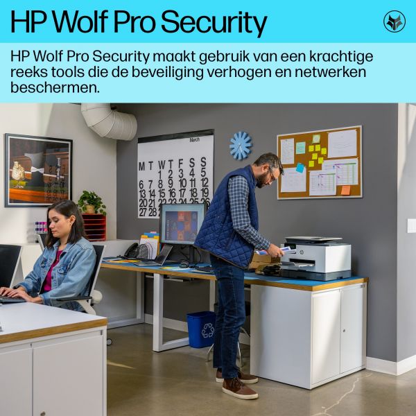 HP OfficeJet Pro 9130b All-in-One printer, Kleur, Printer voor Kleine en middelgrote ondernemingen, Printen, kopiëren, scannen, faxen, Draadloos; Printen vanaf telefoon of tablet; Automatische documentinvoer; Dubbelzijdig printen; Dubbelzijdig scannen; Sc