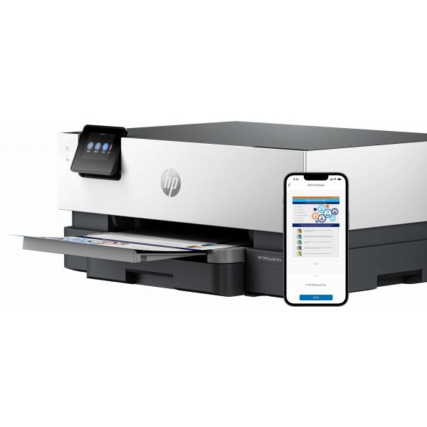 HP OfficeJet Pro 9110b printer, Kleur, Printer voor Thuis en thuiskantoor, Print, Draadloos; Dubbelzijdig printen; Printen vanaf telefoon of tablet; Touchscreen; USB-poort voorzijde