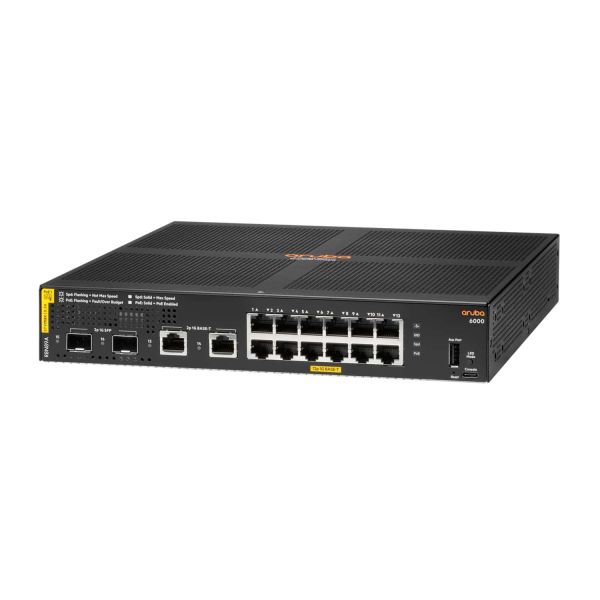 Aruba 6000 12G Class4 PoE 2G/2SFP 139W Managed L3 Gigabit Ethernet (10/100/1000) Power over Ethernet (PoE) 1U (R8N89A#ABB)