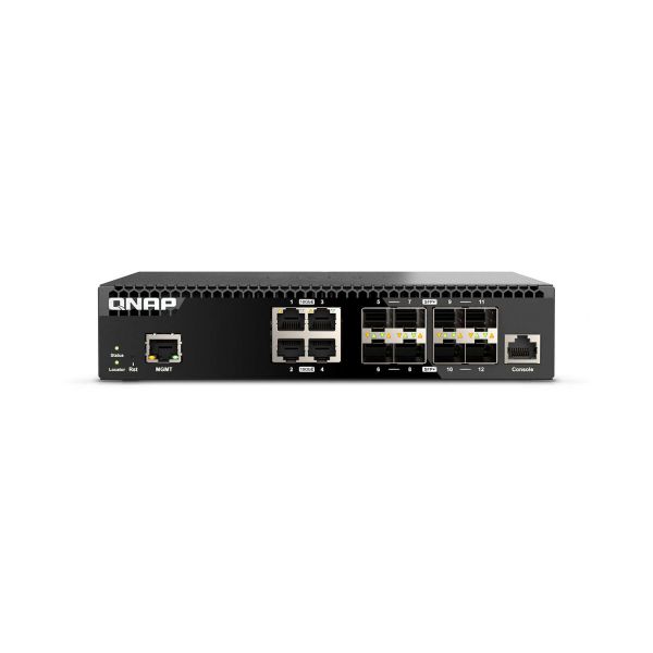 QNAP QSW-M3212R-8S4T netwerk-switch Managed 10G Ethernet (100/1000/10000) 1U (QSW-M3212R-8S4T)