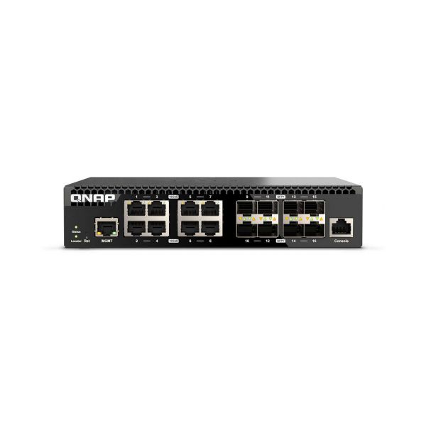 QNAP QSW-M3216R-8S8T netwerk-switch Managed L2/L3 10G Ethernet (100/1000/10000) 1U Zwart (QSW-M3216R-8S8T)