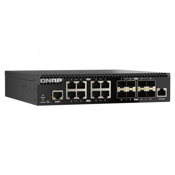 QNAP QSW-M3216R-8S8T netwerk-switch Managed L2/L3 10G Ethernet (100/1000/10000) 1U Zwart (QSW-M3216R-8S8T)