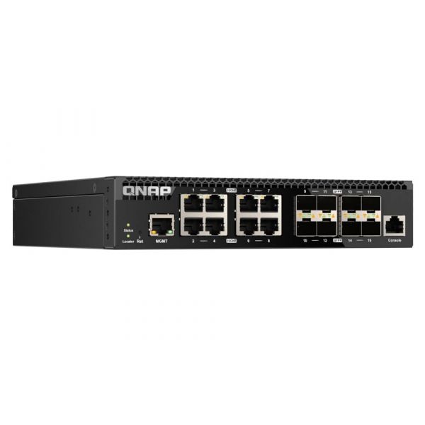 QNAP QSW-M3216R-8S8T netwerk-switch Managed L2/L3 10G Ethernet (100/1000/10000) 1U Zwart (QSW-M3216R-8S8T)