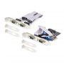 StarTech.com 4-Port PCIe Seriële Adapter Kaart, Quad PCI Express naar RS232/RS422/RS485 (DB9) Serial Kaart, Incl. Low-Profile Beugel, 16C1050 UART, Windows/Linux, TAA Compliant, Level-4 ESD Bescherming thumbnail