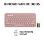 Logitech Pebble Keys 2 K380s toetsenbord RF-draadloos + Bluetooth QWERTY US International Roze thumbnail