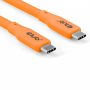 CLUB3D USB C oplaadkabel oranje siliconen & tangle-free thumbnail