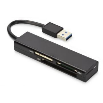 Ednet USB 3.0 MCR geheugenkaartlezer USB 3.2 Gen 1 (3.1 Gen 1) Zwart