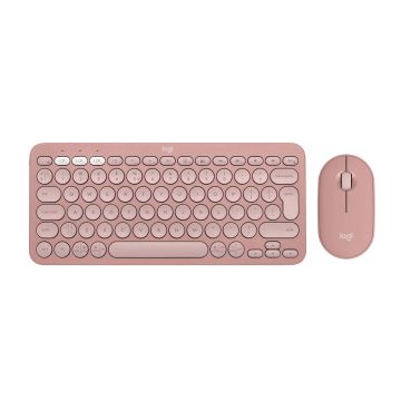 Logitech Pebble 2 Combo toetsenbord Inclusief muis RF-draadloos + Bluetooth QWERTY US International Roze