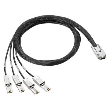 HPE K2R10A Serial Attached SCSI (SAS)-kabel 4 m Zwart, Zilver