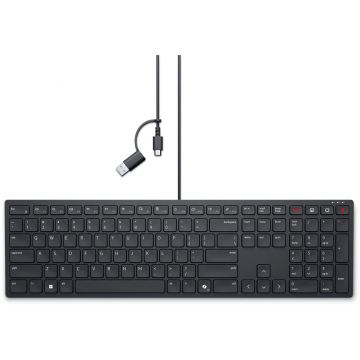 DELL KB525C toetsenbord Kantoor USB QWERTY US International Zwart