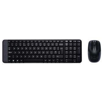 Logitech Wireless Combo MK220 toetsenbord Inclusief muis USB Belgisch Zwart