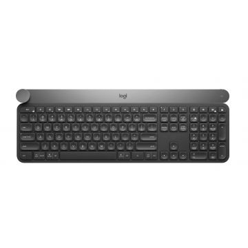 Logitech Craft Advanced keyboard with creative input dial toetsenbord RF-draadloos + Bluetooth QWERTY Engels Zwart, Grijs