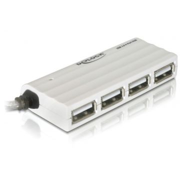 DeLOCK USB 2.0 external 4-port HUB 480 Mbit/s Wit