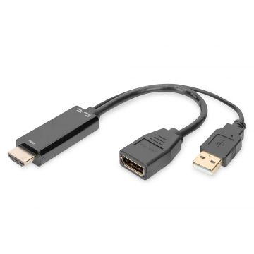 Digitus AK-330101-002-S video kabel adapter 0,2 m HDMI Type A (Standaard) HDMI + USB Zwart